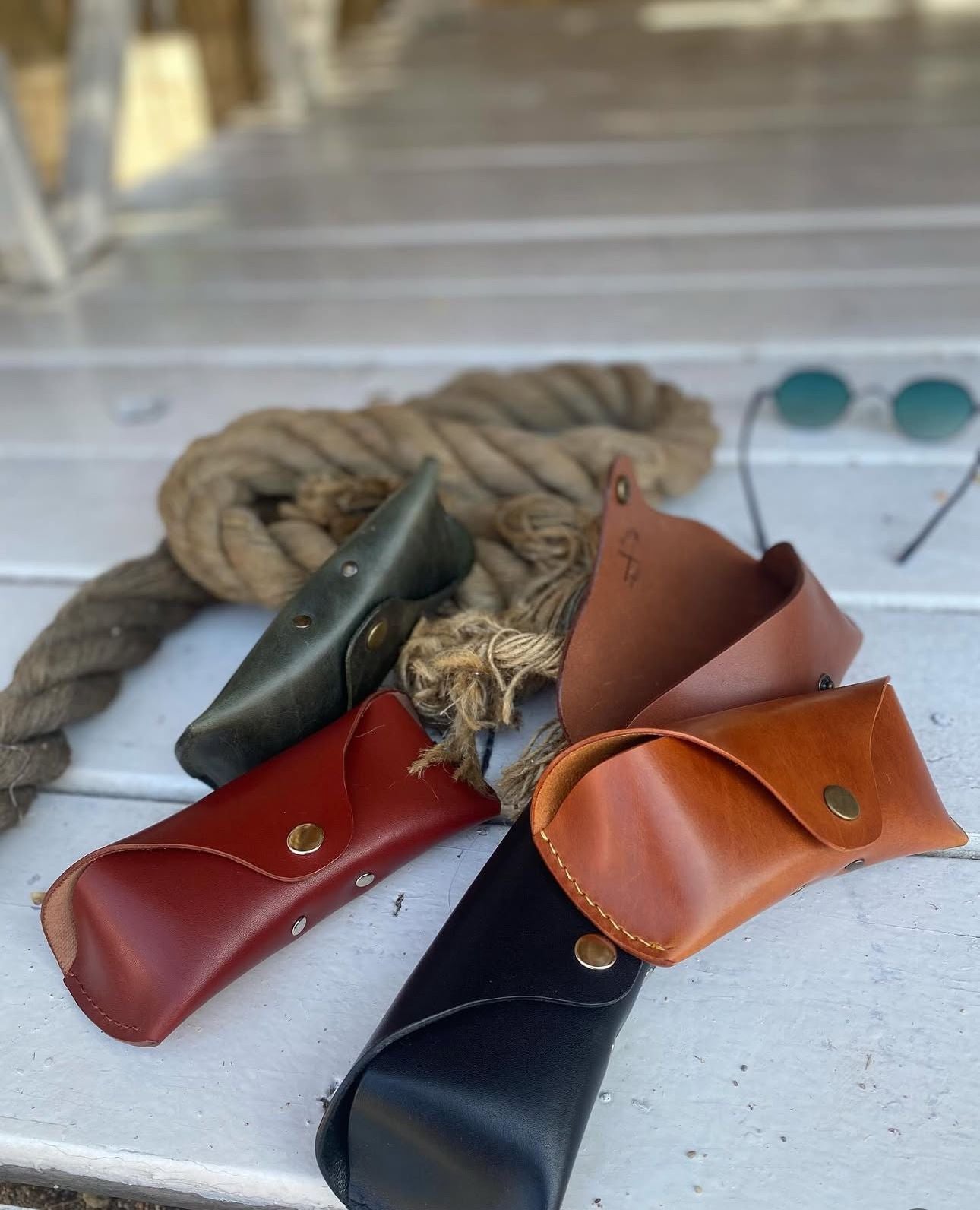 Leather eyewear case
