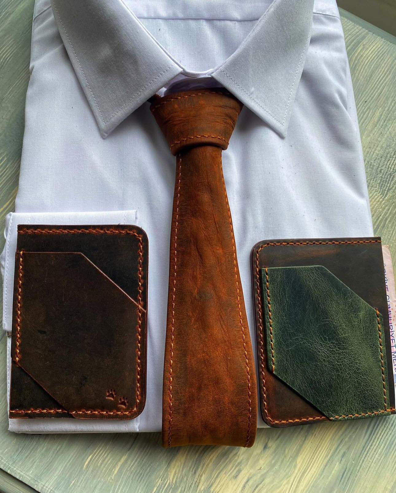 Unisex Genuine Leather Tie